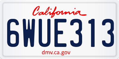 CA license plate 6WUE313