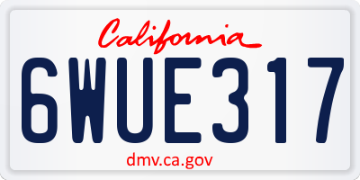 CA license plate 6WUE317