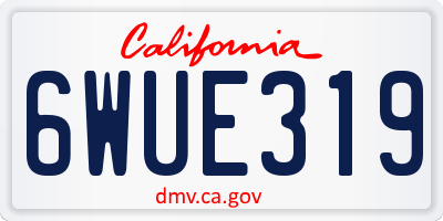 CA license plate 6WUE319