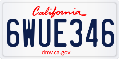 CA license plate 6WUE346