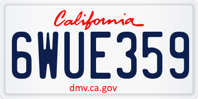 CA license plate 6WUE359