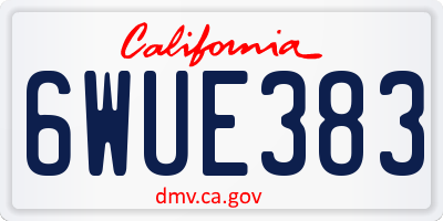CA license plate 6WUE383
