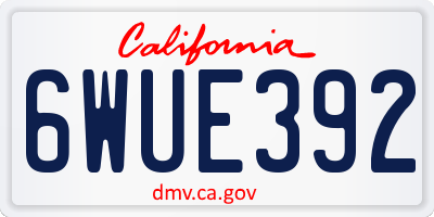 CA license plate 6WUE392
