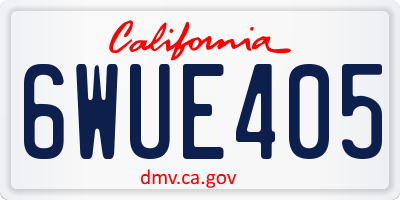 CA license plate 6WUE405