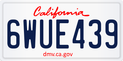CA license plate 6WUE439