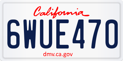 CA license plate 6WUE470