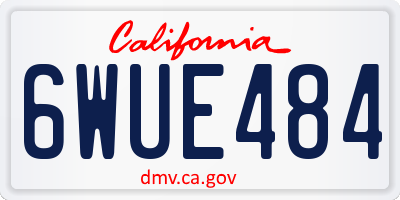 CA license plate 6WUE484