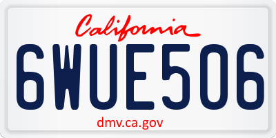 CA license plate 6WUE506