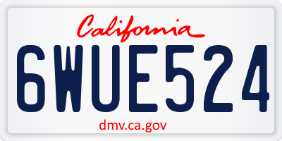 CA license plate 6WUE524
