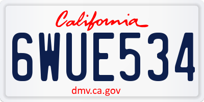 CA license plate 6WUE534