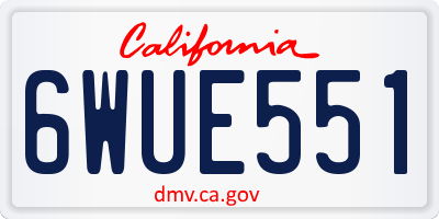 CA license plate 6WUE551