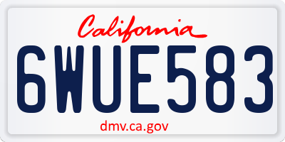 CA license plate 6WUE583