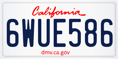 CA license plate 6WUE586