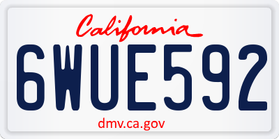 CA license plate 6WUE592