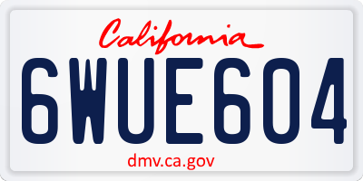 CA license plate 6WUE604