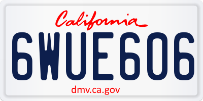 CA license plate 6WUE606