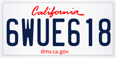 CA license plate 6WUE618