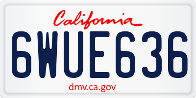 CA license plate 6WUE636