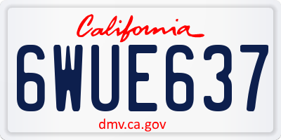 CA license plate 6WUE637