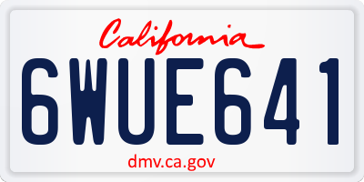 CA license plate 6WUE641