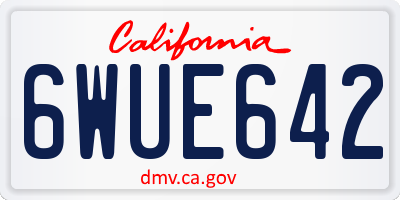CA license plate 6WUE642