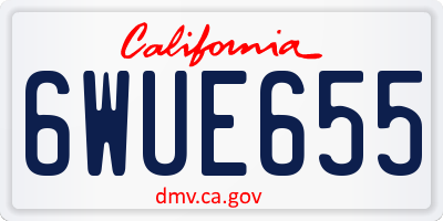 CA license plate 6WUE655