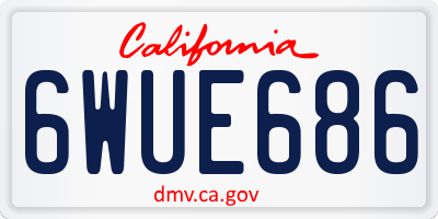 CA license plate 6WUE686
