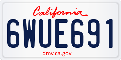 CA license plate 6WUE691