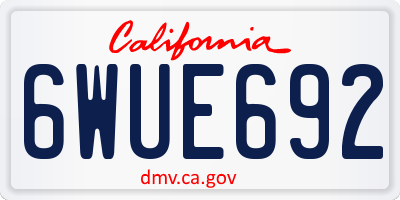 CA license plate 6WUE692