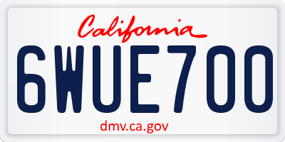 CA license plate 6WUE700