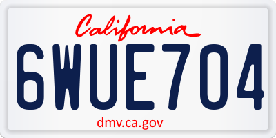 CA license plate 6WUE704