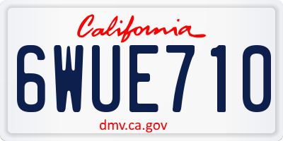 CA license plate 6WUE710