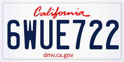 CA license plate 6WUE722