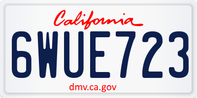 CA license plate 6WUE723