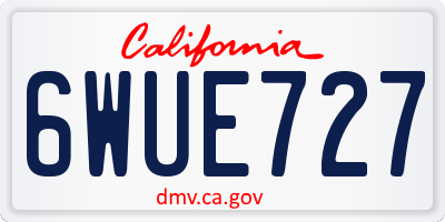 CA license plate 6WUE727
