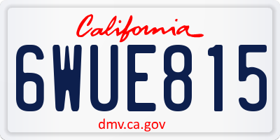CA license plate 6WUE815