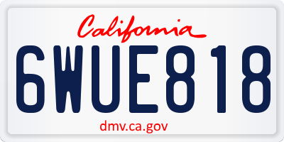 CA license plate 6WUE818