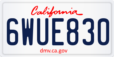 CA license plate 6WUE830