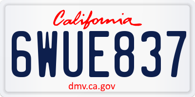 CA license plate 6WUE837