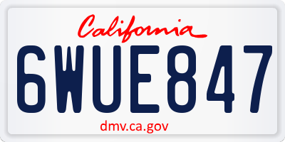 CA license plate 6WUE847