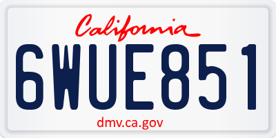 CA license plate 6WUE851