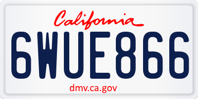 CA license plate 6WUE866