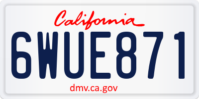 CA license plate 6WUE871
