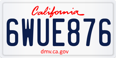 CA license plate 6WUE876