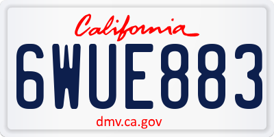 CA license plate 6WUE883