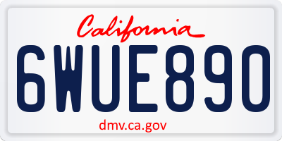 CA license plate 6WUE890