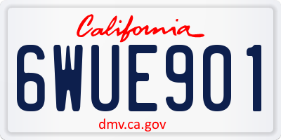 CA license plate 6WUE901