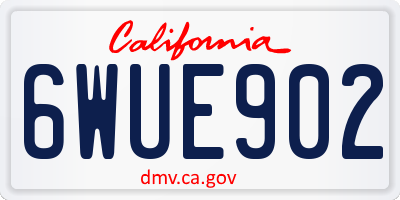 CA license plate 6WUE902