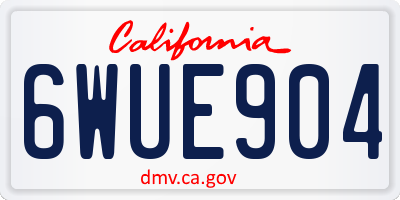 CA license plate 6WUE904