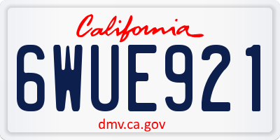 CA license plate 6WUE921